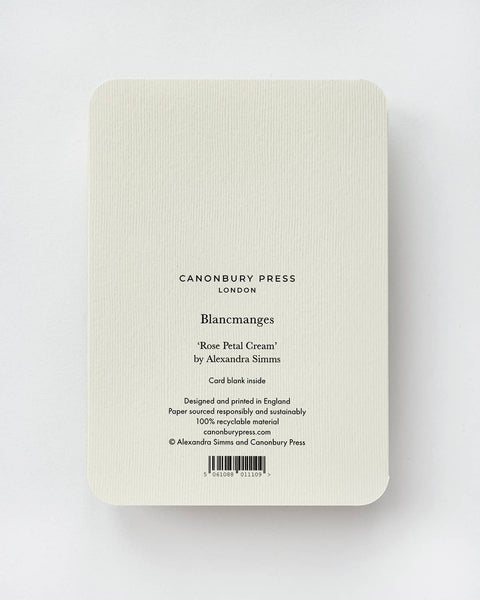 Rose Petal Cream Blancmange Greeting Card