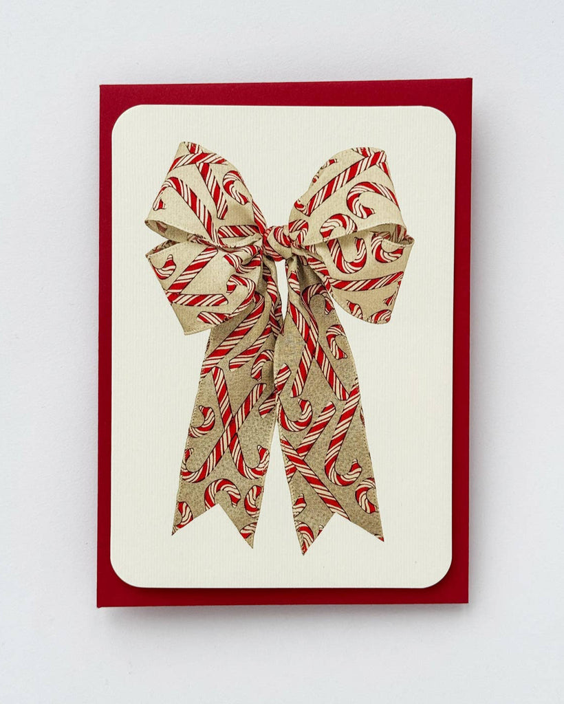 Candy Cane Bow Greeting Card