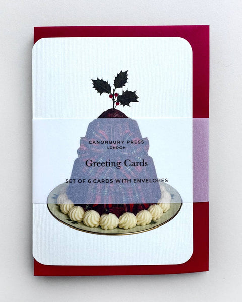 Christmas Plum Puddings: Set of 6 Greetings Cards