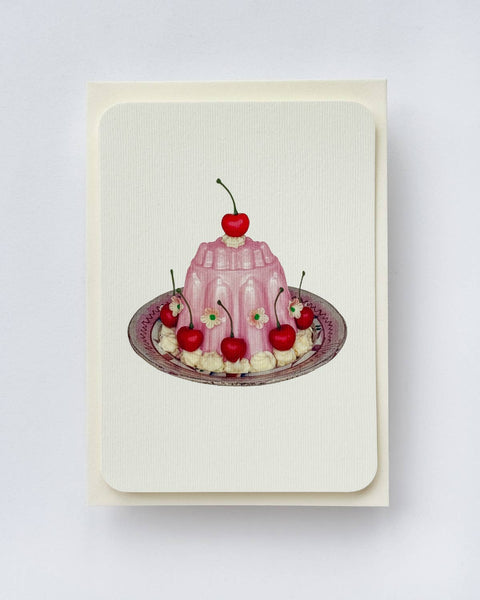 Rose Petal Cream Blancmange Greeting Card