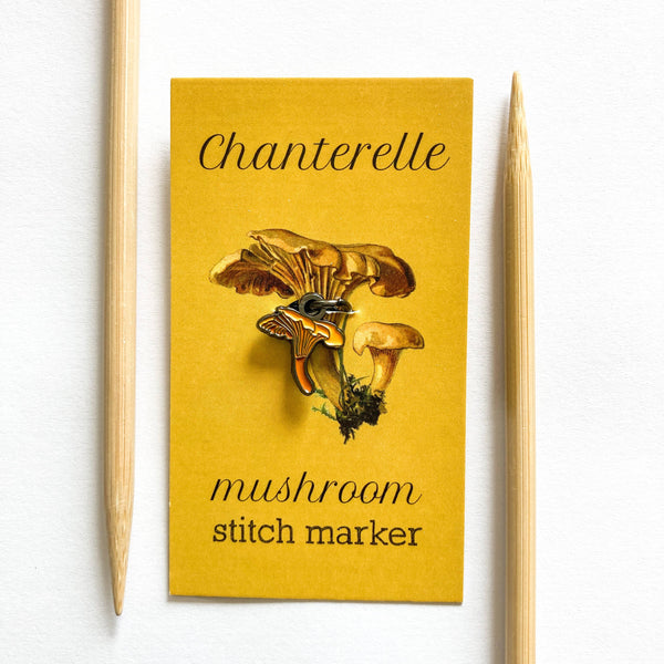 Chanterelle Mushroom Enamel Stitch Marker