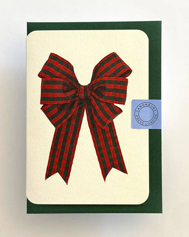 Tartan Bow Notecard (green envelope)