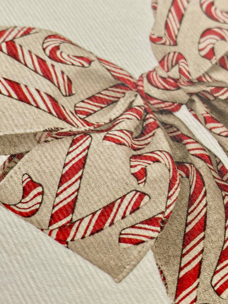 Candy Cane Bow Greeting Card