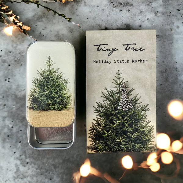Tiny Tree Notions Tin & Stitch Marker