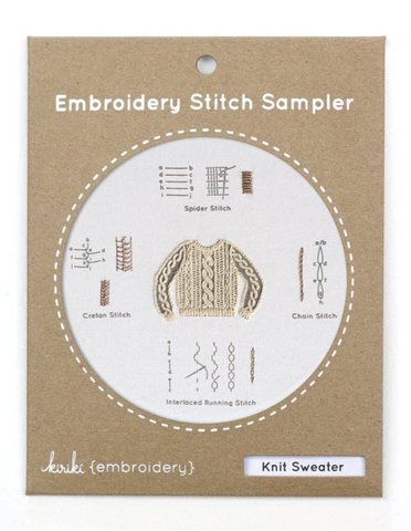 Knit Sweater Embroidery Stitch Sampler Kit