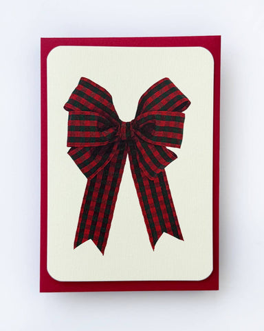 Tartan Bow Greeting Card