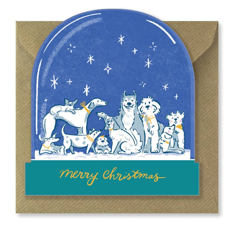 Dog Snowglobe Greetings Card